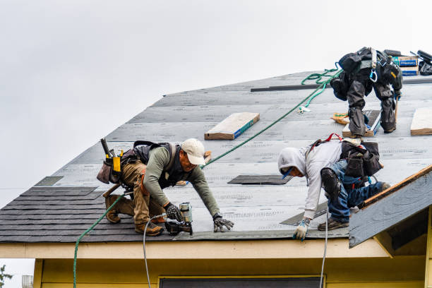 Professional Gutter Installation technician working in Farnhamville, IA